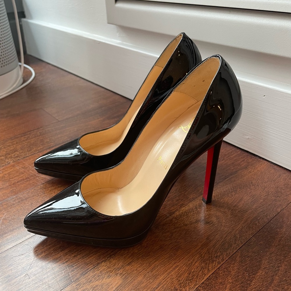 Christian Louboutin Pigalle Plato 120 mm Size 38. Sole protection added.